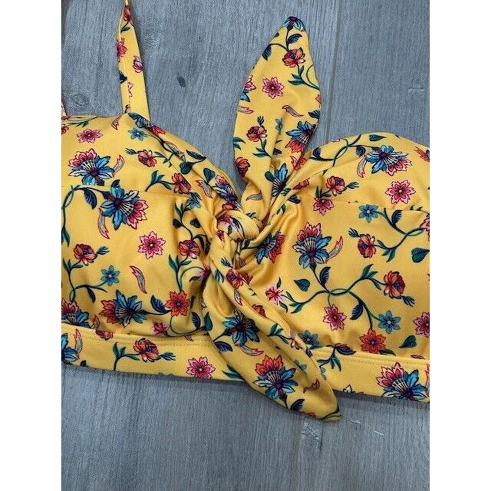 ModCloth Womens Santa Barbara Saturdays Bikini Top Floral Yellow Size 2X NWOT - Picture 4 of 9